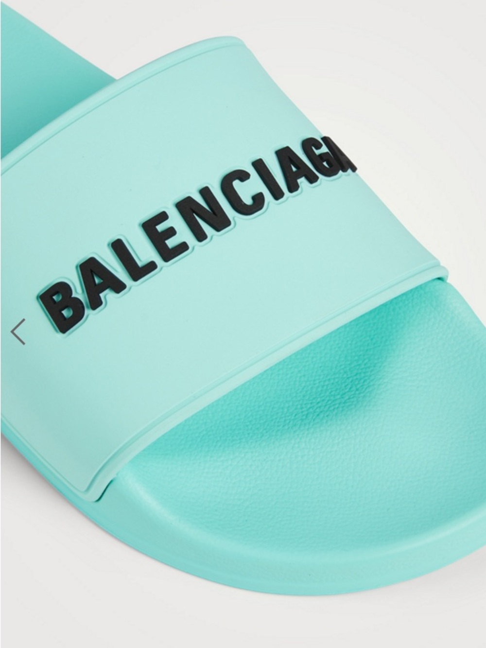 Balenciaga Mint Pool Logo Slide Sandals
